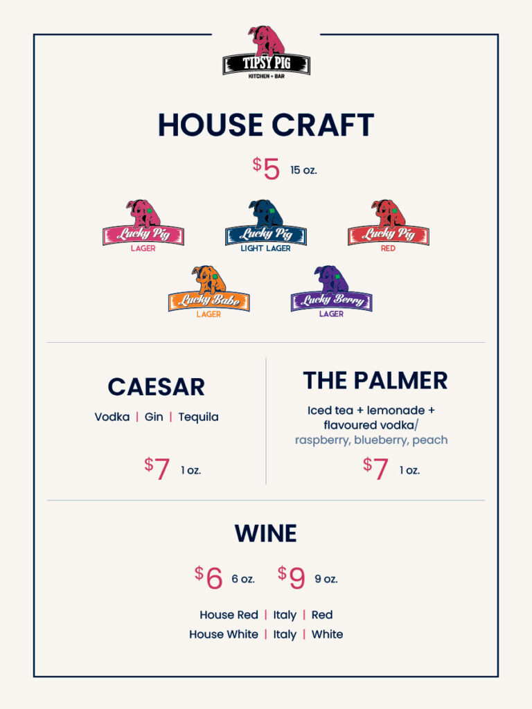 Happy Hour Drink Menu