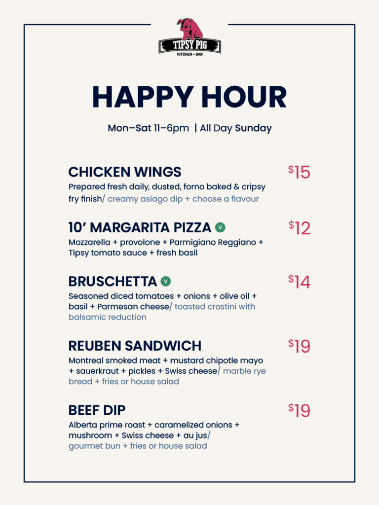 Happy Hour Food Menu
